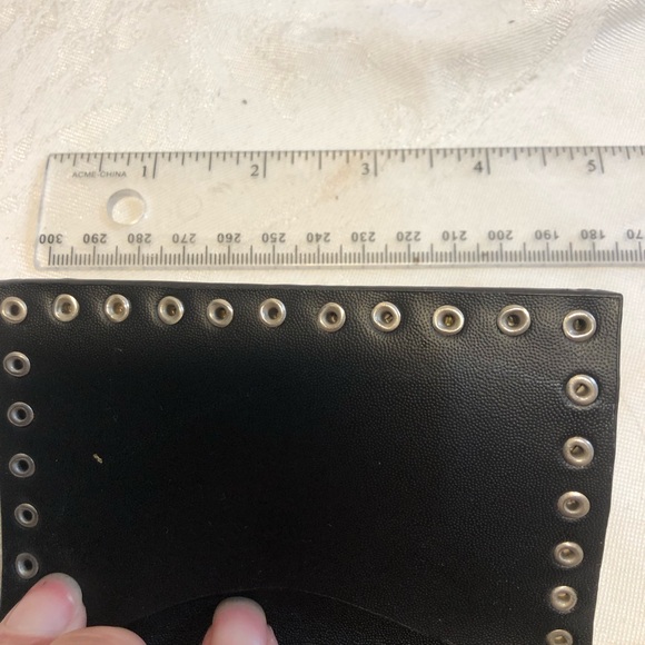 Skull faux Leather Chain Studded Trifold Wallet - Picture 6 of 13